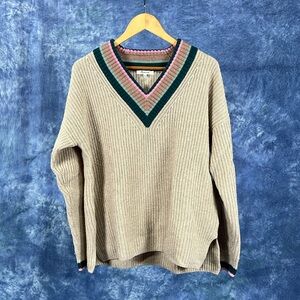 Madewell Tipped Forrest Wool Blend Sweater Sz M